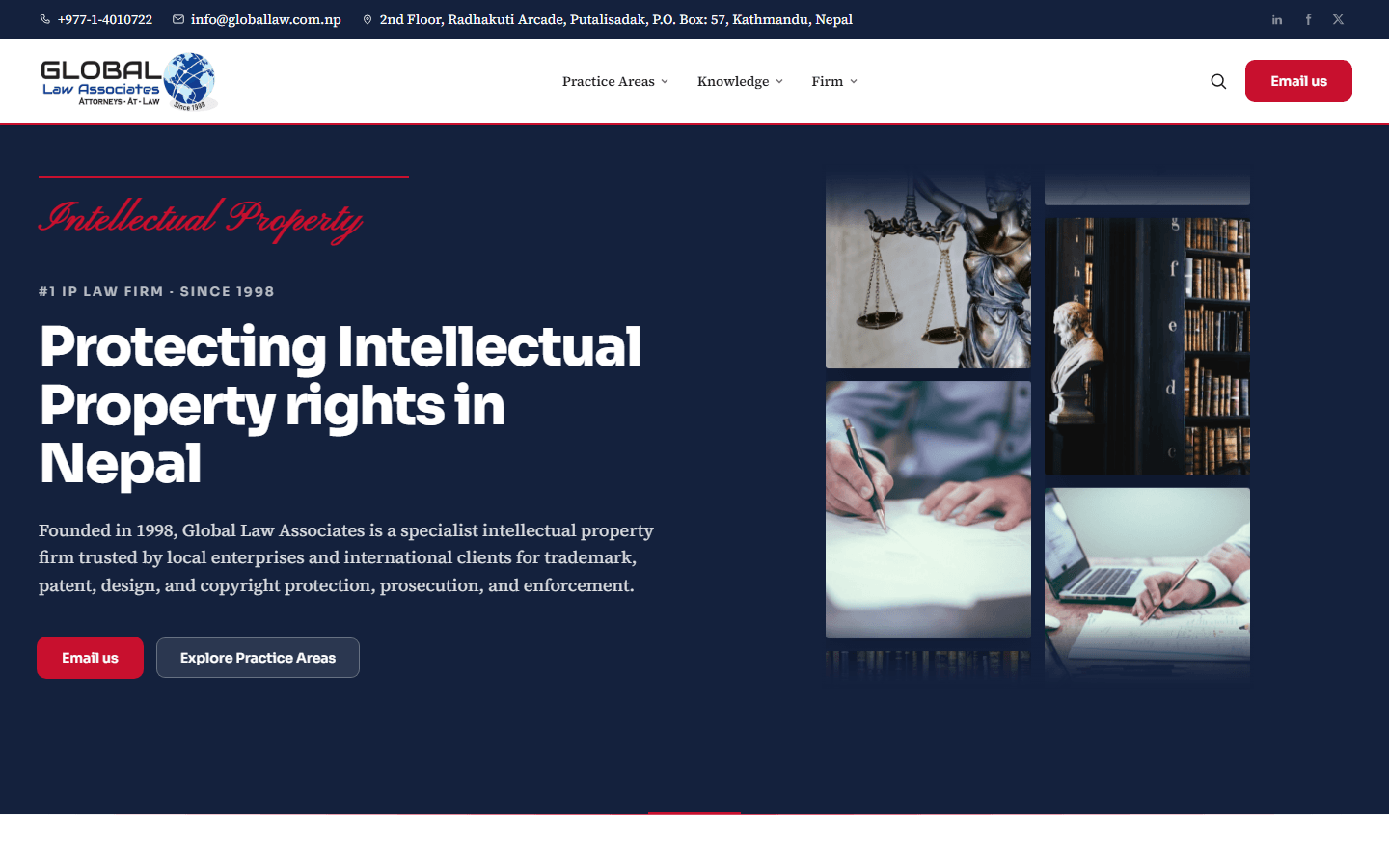 Global Law Associates website homepage
